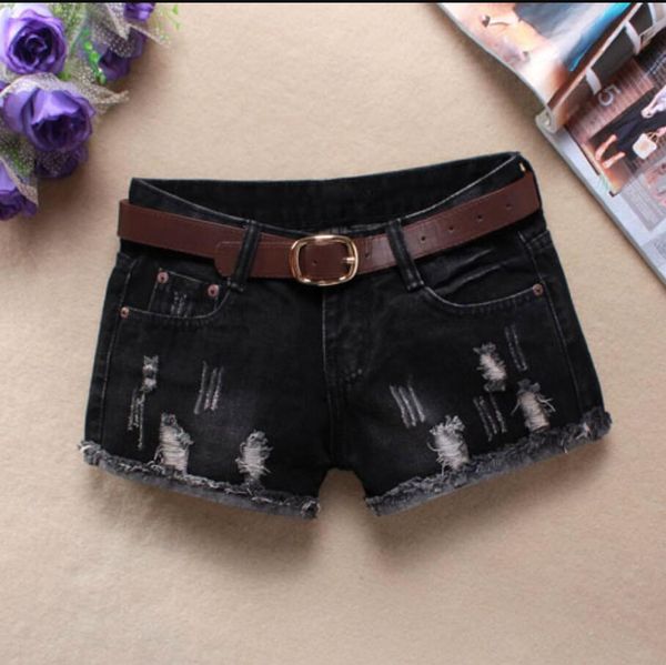 new women spring summer fall denim black shorts big female wash torn short jeans with no belt q515 tq42, White;black
new women spring summer fall denim black shorts big female wash torn short jeans with no belt q515 tq42, White;black