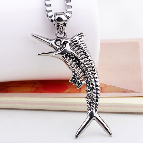 nimei fashion pendant cretaceous ancient swordfish necklace fish specimen men's personality necklace, Silver
nimei fashion pendant cretaceous ancient swordfish necklace fish specimen men's personality necklace, Silver