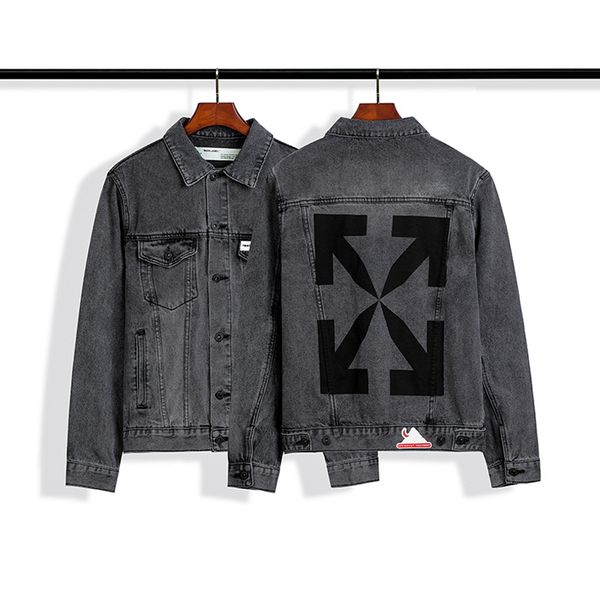 fashion denim jackets mens womans off slim fit short hip hop white casual coats ow clothing arrows letters quality, Black;brown 
fashion denim jackets mens womans off slim fit short hip hop white casual coats ow clothing arrows letters quality, Black;brown