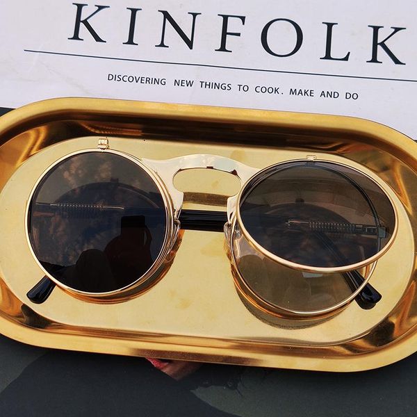 sunglasses vintage steampunk men round steam punk metal design women filp up retro circle coating sun glasses gift, White;black
sunglasses vintage steampunk men round steam punk metal design women filp up retro circle coating sun glasses gift, White;black