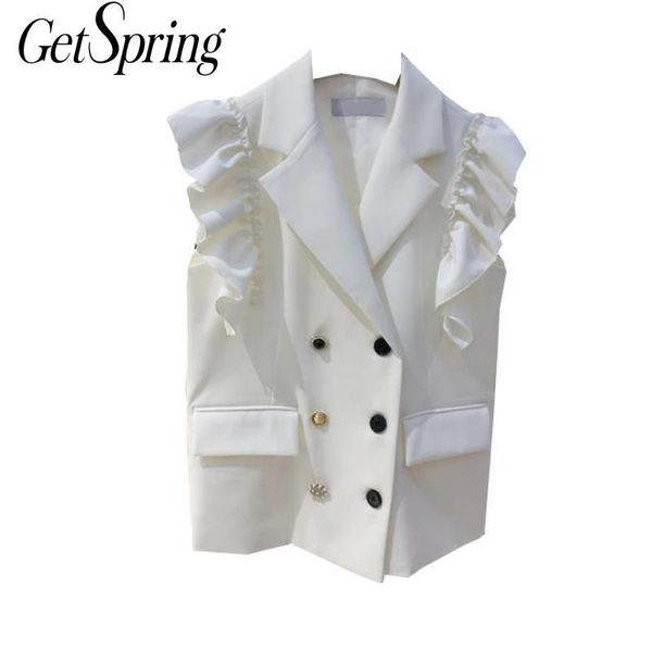 getspring women vest ruffles sleeveless women vest coat plus size white vintage white waistcoat women casual vests coats 2020 1027, Black;white
getspring women vest ruffles sleeveless women vest coat plus size white vintage white waistcoat women casual vests coats 2020 1027, Black;white