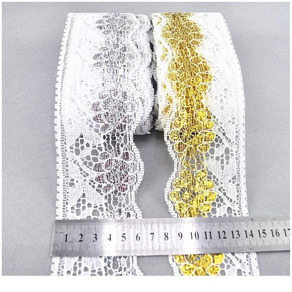 10yards gold silver lace ribbon tape 64mm width african lace fabric diy clothing decoration/hat white l jllfbo, Pink;blue
10yards gold silver lace ribbon tape 64mm width african lace fabric diy clothing decoration/hat white l jllfbo, Pink;blue