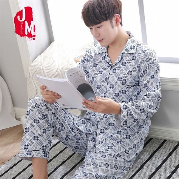 men pyjama set 100% cotton spring men pajama suit plaid full sleeve pajama male two piece nightwear sleep big size l xl xxl xxxl lj201113, Black;brown
men pyjama set 100% cotton spring men pajama suit plaid full sleeve pajama male two piece nightwear sleep big size l xl xxl xxxl lj201113, Black;brown