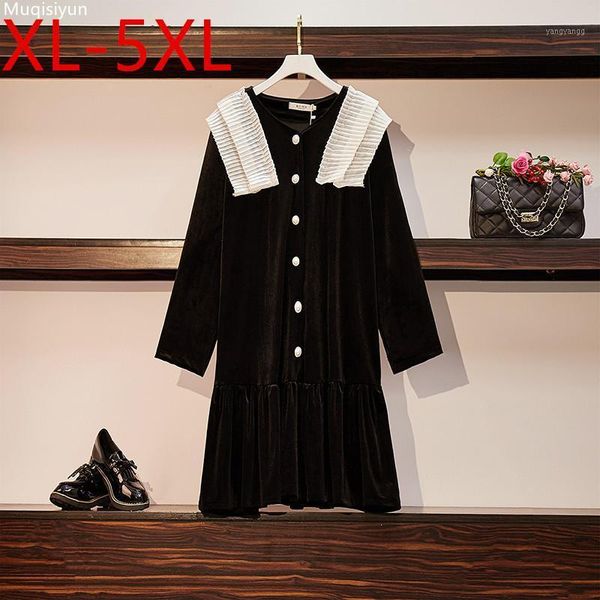 xl-5xl plus size 2021 spring women's long sleeves ruffles patchwork pleuche loose casual dress female oversize dresses s0461, Black;gray
xl-5xl plus size 2021 spring women's long sleeves ruffles patchwork pleuche loose casual dress female oversize dresses s0461, Black;gray