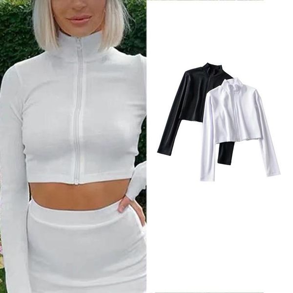 women's hoodies & sweatshirts fashion zipper ladies cropped navel shirts casual long sleeve blouse bright solid color slim top, Black
women's hoodies & sweatshirts fashion zipper ladies cropped navel shirts casual long sleeve blouse bright solid color slim top, Black