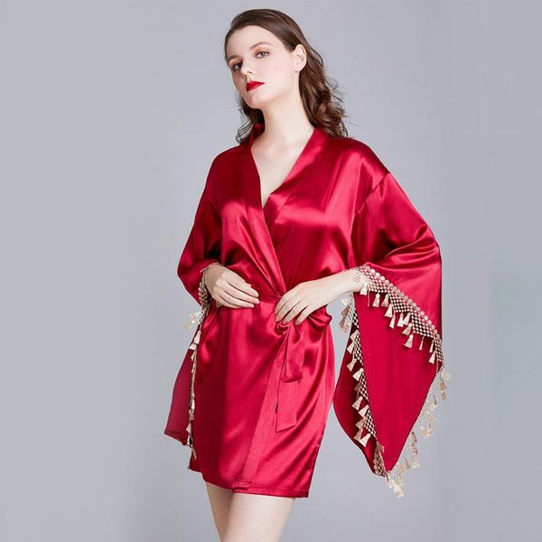 women's sleepwear summer women fashion artificial silk satin long sleeve kimono robe bathrobe bridesmaid robes plus size homewear sleep, Black;red
women's sleepwear summer women fashion artificial silk satin long sleeve kimono robe bathrobe bridesmaid robes plus size homewear sleep, Black;red