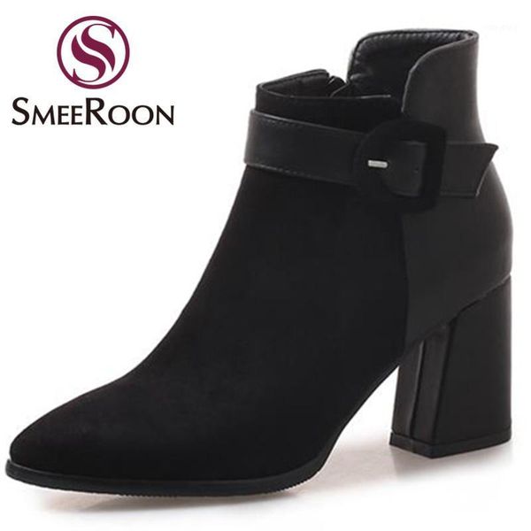 smeeroon fashion flock buckle ankle boots leisure pointed toe keep warm winter boots med heels women's shoes1, Black
smeeroon fashion flock buckle ankle boots leisure pointed toe keep warm winter boots med heels women's shoes1, Black