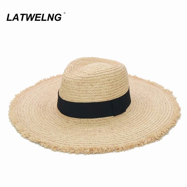 classic panama hat handmade raffia summer sun hats for women man couple hat holiday gift ladies wide brim tea party caps y200714, Blue;gray
classic panama hat handmade raffia summer sun hats for women man couple hat holiday gift ladies wide brim tea party caps y200714, Blue;gray
