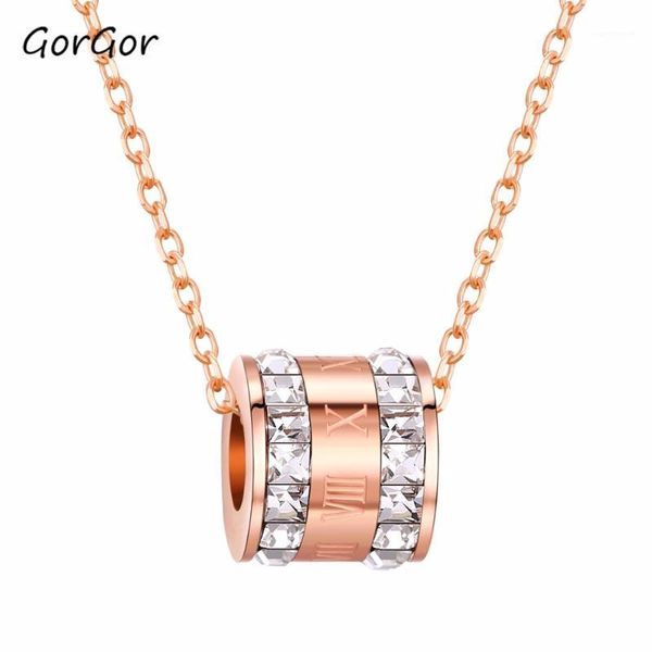 gorgor exquise light luxury rhinestone double row flash rhinestone roman digital rose gold plated titanium pendant necklace 14351, Silver
gorgor exquise light luxury rhinestone double row flash rhinestone roman digital rose gold plated titanium pendant necklace 14351, Silver