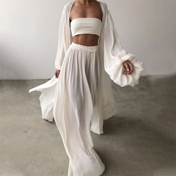 spring soft women three piece set fashion wrap cardigan and high waist pants suit female casual simple tracksuits homewear 220315, White
spring soft women three piece set fashion wrap cardigan and high waist pants suit female casual simple tracksuits homewear 220315, White