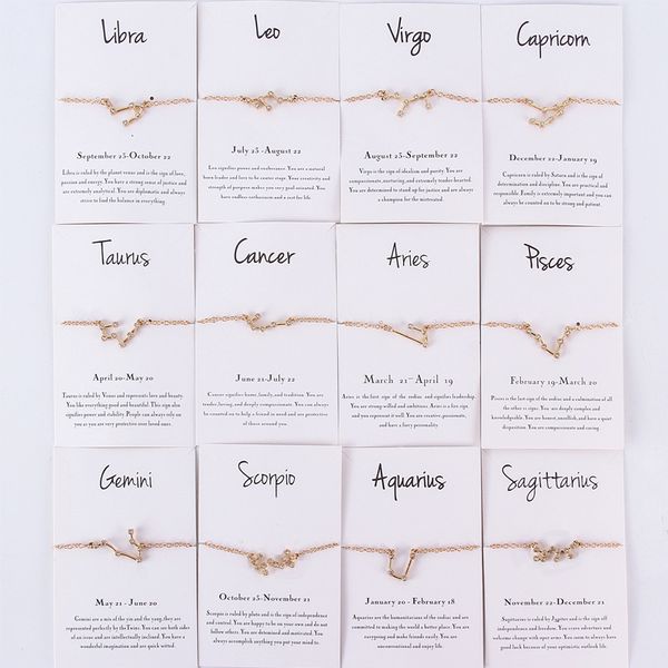 with diamond 12 card constellation bracelet, Silver