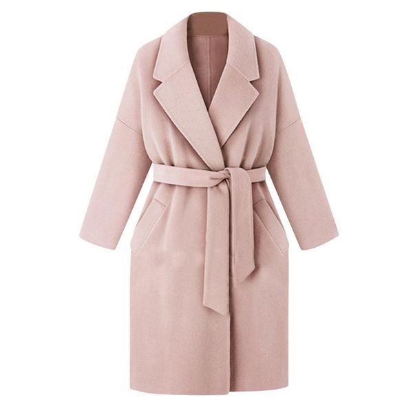 women's wool & blends sagace elegant ladies lapel long sleeve pocket belt woolen coat in the section of work professional wear, Black
women's wool & blends sagace elegant ladies lapel long sleeve pocket belt woolen coat in the section of work professional wear, Black