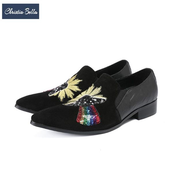 christia bella new fashion wedding men dress shoes flowers sequins party formal men shoes italian pointed toe leather, Black
christia bella new fashion wedding men dress shoes flowers sequins party formal men shoes italian pointed toe leather, Black