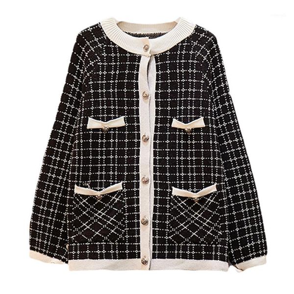 perhaps u women black khaki knitted plaid long sleeve button pocket cardigans casual loose autumn m02271, White
perhaps u women black khaki knitted plaid long sleeve button pocket cardigans casual loose autumn m02271, White