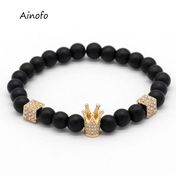 charm bracelets brand bracelet trendy micro pave crystal cz zirconia crown men natural stone beads for women, Golden;silver
charm bracelets brand bracelet trendy micro pave crystal cz zirconia crown men natural stone beads for women, Golden;silver