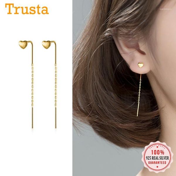 Trustdavis Real 925 Sterling Silver Stud Earring Little Heart Linked 4.7cm Stick For Women Creative Fashion Jewelry Gift DA16851, Golden;silver
Trustdavis Real 925 Sterling Silver Stud Earring Little Heart Linked 4.7cm Stick For Women Creative Fashion Jewelry Gift DA16851, Golden;silver