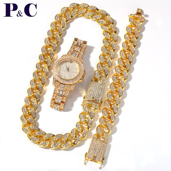 fashion men jewelry sets 20mm crystal heavy miami cuban chain with bracelet & necklace and watch set choker men's hi, Silver
fashion men jewelry sets 20mm crystal heavy miami cuban chain with bracelet & necklace and watch set choker men's hi, Silver