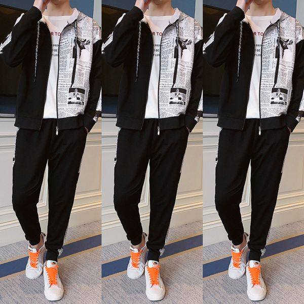 2019 new spring and autumn sweater set for men's korean fashion hooded sportswear sweater sweatermen's long sleeve youth set cqb0i, Black
2019 new spring and autumn sweater set for men's korean fashion hooded sportswear sweater sweatermen's long sleeve youth set cqb0i, Black