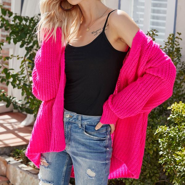 cross border popular lazy style loose sweater cardigan fluorescent autumn winter knitted sweater cardigan coat, White
cross border popular lazy style loose sweater cardigan fluorescent autumn winter knitted sweater cardigan coat, White