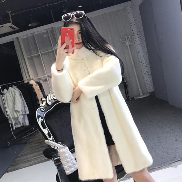 women's fur & faux limited quality vintage standing collar coat women winter medium length imitation plush lady da9, Black
women's fur & faux limited quality vintage standing collar coat women winter medium length imitation plush lady da9, Black