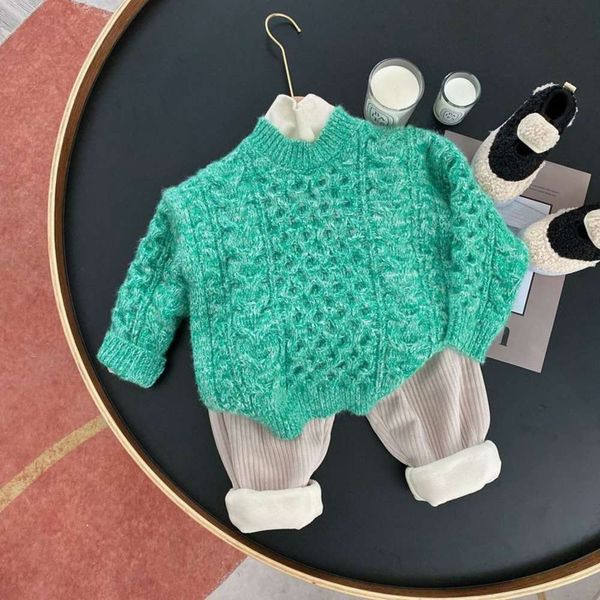 new 2020 winter korean children's wear pure green round neck sweater for boys and girls, Blue
new 2020 winter korean children's wear pure green round neck sweater for boys and girls, Blue