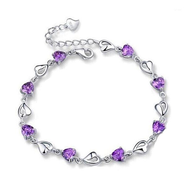 begirl 925 silver women's bracelet bangle purple heart bracelets for women engagement bracelet accessories jewelry1, Black
begirl 925 silver women's bracelet bangle purple heart bracelets for women engagement bracelet accessories jewelry1, Black