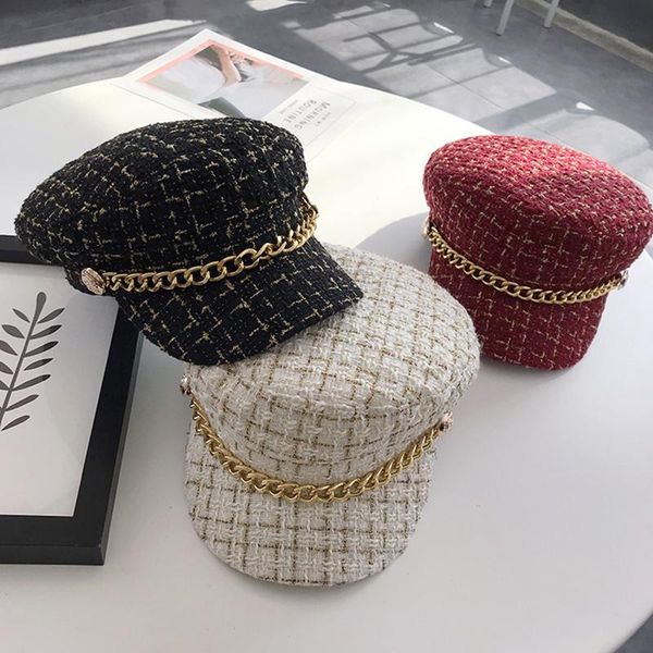 berets autumn winter chain wool for women female flat army cap salior hat girl ladies travel painters blm101, Blue;gray
berets autumn winter chain wool for women female flat army cap salior hat girl ladies travel painters blm101, Blue;gray