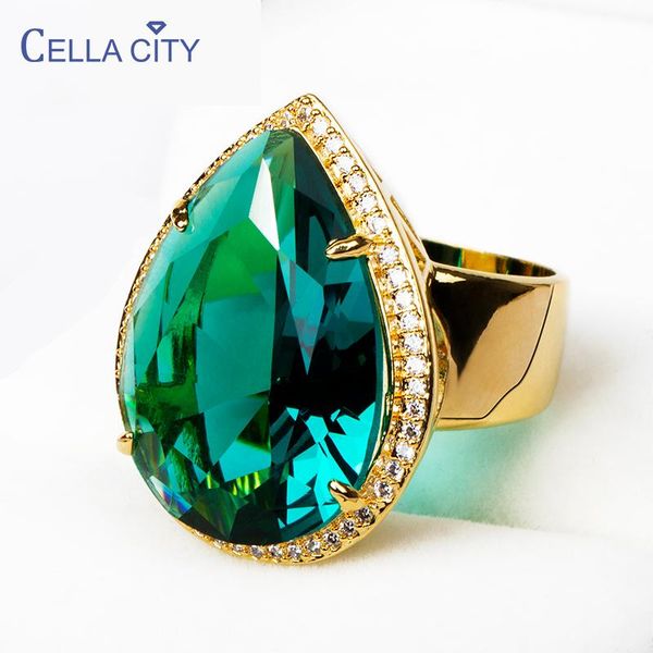 cluster rings cellacity luxury design silver 925 jewelry gemstones ring for women large water drop shaped emerald party banquet female gift, Golden;silver
cluster rings cellacity luxury design silver 925 jewelry gemstones ring for women large water drop shaped emerald party banquet female gift, Golden;silver