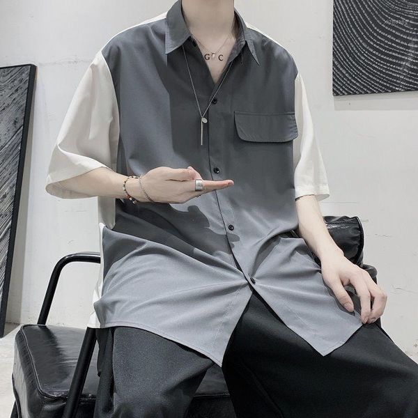 men's casual shirts 2021 summer men's loose hawaiian shirt student short sleeve camisa masculina streetwear french cuff mens fashi, White;black
men's casual shirts 2021 summer men's loose hawaiian shirt student short sleeve camisa masculina streetwear french cuff mens fashi, White;black