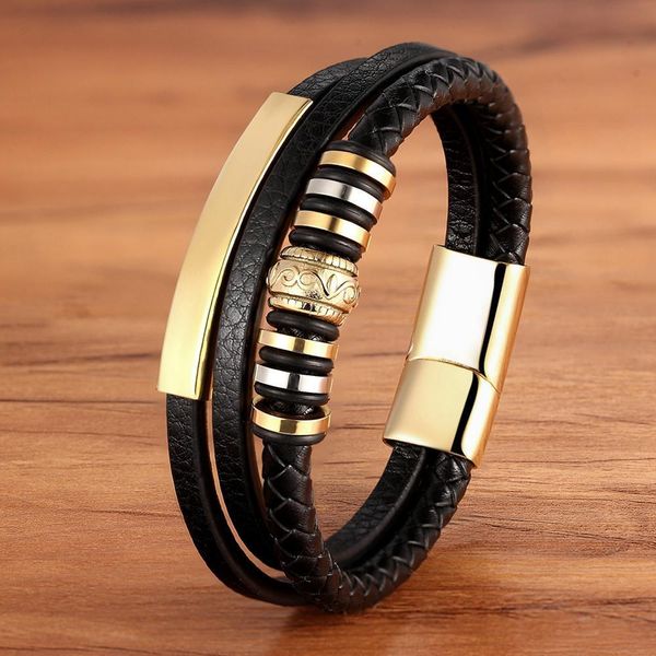 2020 promotion multi layer leather stainless steel metal luxury men's leather bracelet accessories for new year's gift h jllkru, Golden;silver
2020 promotion multi layer leather stainless steel metal luxury men's leather bracelet accessories for new year's gift h jllkru, Golden;silver