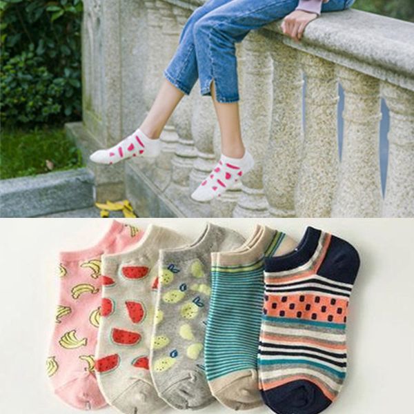 5 pairs new spring summer women breathable cute fruits banana casual boat sock slippers harajuku ankle socks eur35-40, Black;white
5 pairs new spring summer women breathable cute fruits banana casual boat sock slippers harajuku ankle socks eur35-40, Black;white