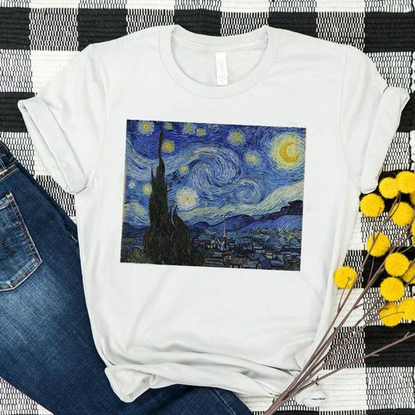 women lady t shirt star night paiting print tshirt ladies short sleeve loose tee shirt women female clothes graphic t shirt, White
women lady t shirt star night paiting print tshirt ladies short sleeve loose tee shirt women female clothes graphic t shirt, White