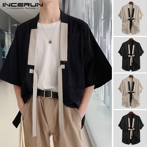 men's casual shirts incerun 2021 chinese style men shirt kimono cotton solid harajuku pockets half sleeve streetwear vintage, White;black
men's casual shirts incerun 2021 chinese style men shirt kimono cotton solid harajuku pockets half sleeve streetwear vintage, White;black
