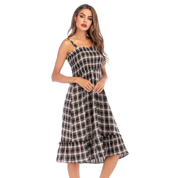 straight slip dresses for women casual sleeveless ruffles plaid dress elegant strapless vestidos empire mid-calf ladies frocks, Black;gray
straight slip dresses for women casual sleeveless ruffles plaid dress elegant strapless vestidos empire mid-calf ladies frocks, Black;gray