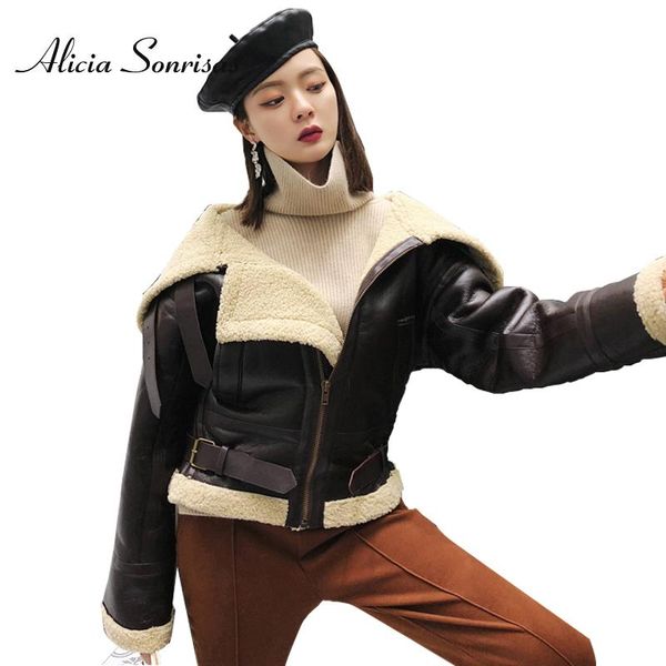 зимний pu кожаная куртка женщины lamb fur coat 2020 новый черный короткие поддельный овчины shearling coat motorcyle байкер ветровки dby05, Black
зимний pu кожаная куртка женщины lamb fur coat 2020 новый черный короткие поддельный овчины shearling coat motorcyle байкер ветровки dby05, Black