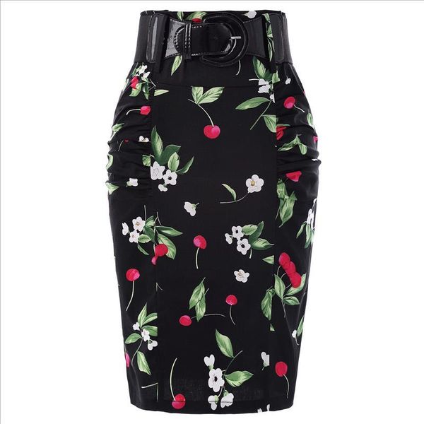 cotton skirt party work office skirts elegant lady summer women shirred detail flower ol work pencil skirt wide belt, Black
cotton skirt party work office skirts elegant lady summer women shirred detail flower ol work pencil skirt wide belt, Black