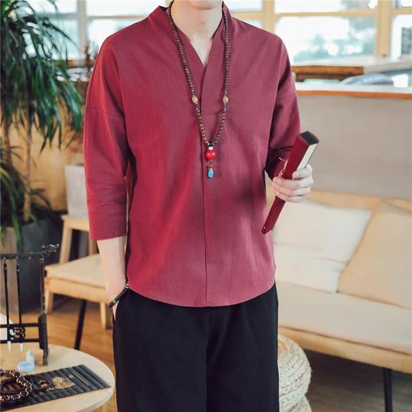 men's casual shirts men summer autumn three quarter sleeve mens chinese style cotton linen male 2021 v-neck shirt plus size -8xl, White;black
men's casual shirts men summer autumn three quarter sleeve mens chinese style cotton linen male 2021 v-neck shirt plus size -8xl, White;black
