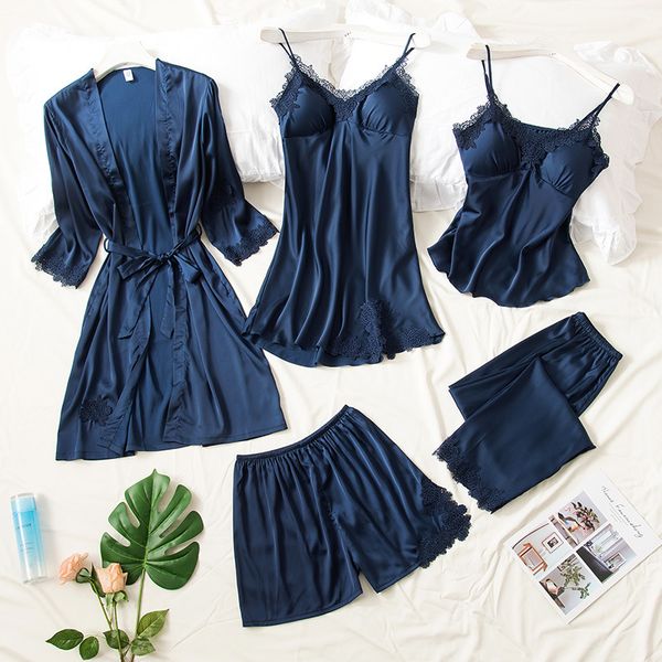 silky women sleepwear kimono bathrobe gown satin pajamas set 5pcs robe suit lace nightwear pijamas spring new pyjamas, Black;red
silky women sleepwear kimono bathrobe gown satin pajamas set 5pcs robe suit lace nightwear pijamas spring new pyjamas, Black;red