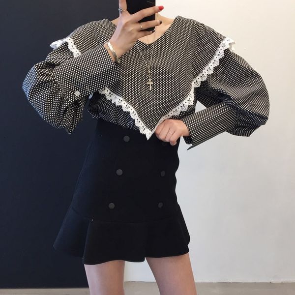 2021 new female fashions oversized shirts v lace neckline sharpened puff sleeves standard point blouse spring 6aad, White
2021 new female fashions oversized shirts v lace neckline sharpened puff sleeves standard point blouse spring 6aad, White