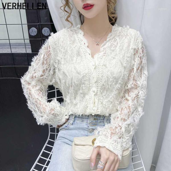 women's blouses & shirts verhellen autumn 2021 style feather tassel lace fashion hollow shirt female loose v-neck was thin women1, White
women's blouses & shirts verhellen autumn 2021 style feather tassel lace fashion hollow shirt female loose v-neck was thin women1, White
