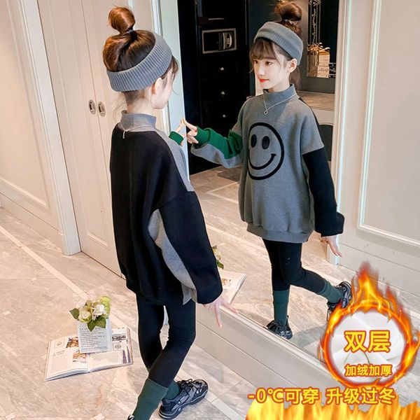 winter sweater with and cashmere autumn cloth 20 new girls' korean sle thickened half high collar smile face children's bottom coa, Black
winter sweater with and cashmere autumn cloth 20 new girls' korean sle thickened half high collar smile face children's bottom coa, Black