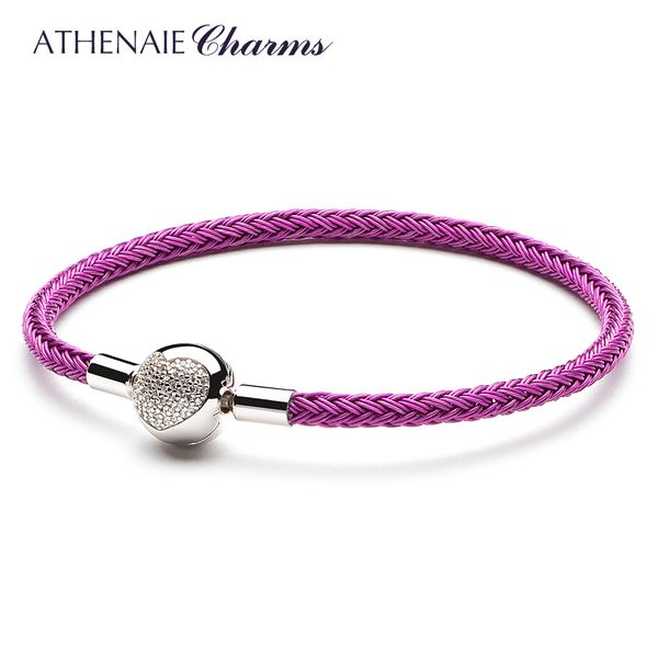 athenaie colorful wire charms bracelet with 925 sterling silver cz love heart clasp for women fit charm beads diy gift rose red 1028, Black
athenaie colorful wire charms bracelet with 925 sterling silver cz love heart clasp for women fit charm beads diy gift rose red 1028, Black