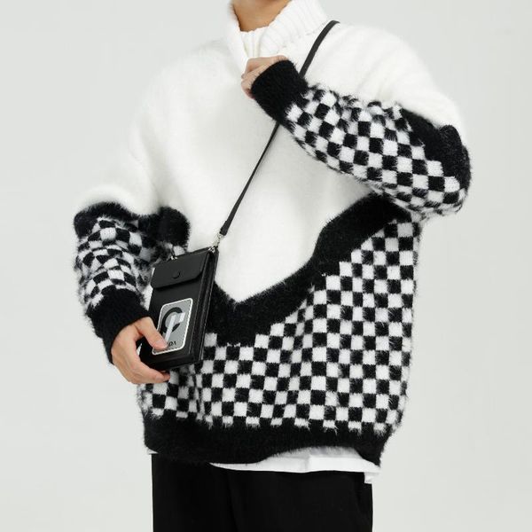 men women streetwear casual loose pullover turtleneck sweater male vintage hip hop thick knitwear sweater, White;black
men women streetwear casual loose pullover turtleneck sweater male vintage hip hop thick knitwear sweater, White;black