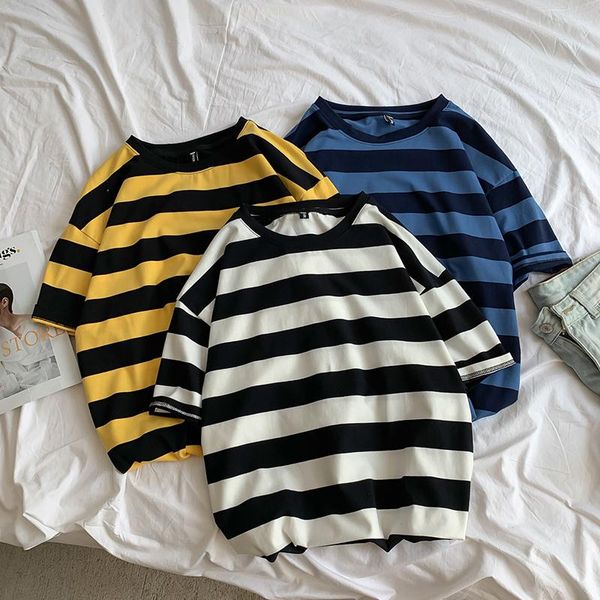korean men's stripe full match t-shirt summer casual oversized basic ulzzang short sleeve kg-252, White;black
korean men's stripe full match t-shirt summer casual oversized basic ulzzang short sleeve kg-252, White;black