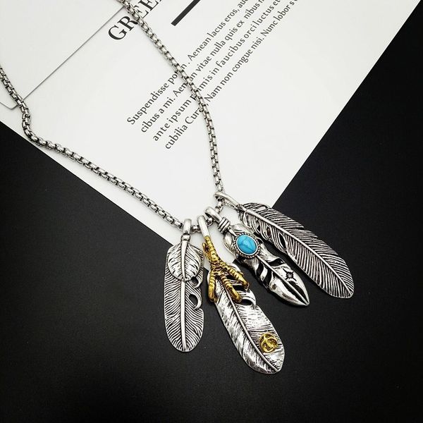 yu wenle's same feather necklace men's and titanium steel hip hop eagle claw pendant for women's fashion, Silver
yu wenle's same feather necklace men's and titanium steel hip hop eagle claw pendant for women's fashion, Silver