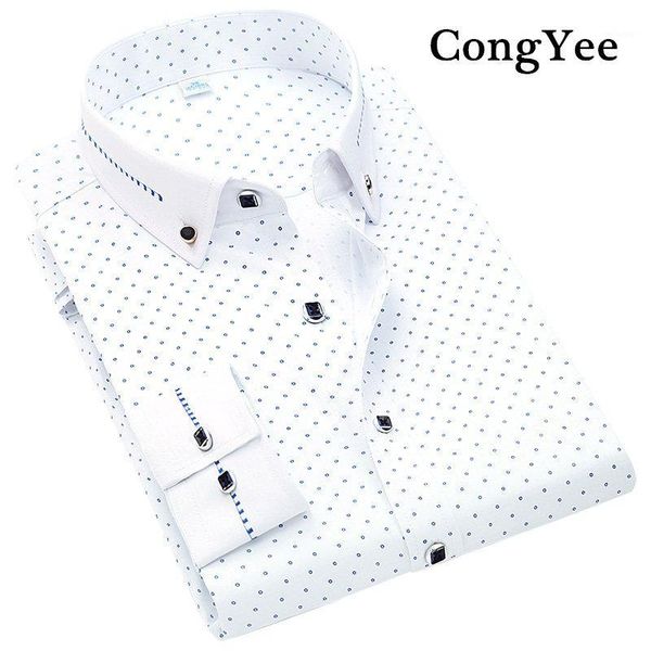 2017 men spring polka dot design stylish long-sleeve dress shirts c781, White;black
2017 men spring polka dot design stylish long-sleeve dress shirts c781, White;black