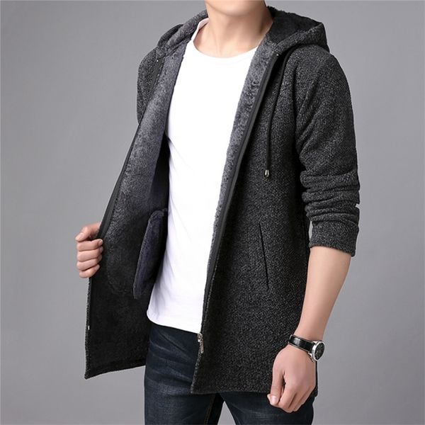 new mens autumn winter thick warm long men hooded coat male cardigan sweater jacket casual clothes 201210, White;black
new mens autumn winter thick warm long men hooded coat male cardigan sweater jacket casual clothes 201210, White;black