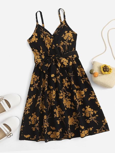toddler girls allover floral print overlap collar belted cami dress she, Red;yellow
toddler girls allover floral print overlap collar belted cami dress she, Red;yellow