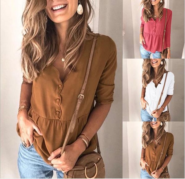 shirt women new autumn shirts v-neck long sleeve casual shirts plus size tee shirt femme, White
shirt women new autumn shirts v-neck long sleeve casual shirts plus size tee shirt femme, White