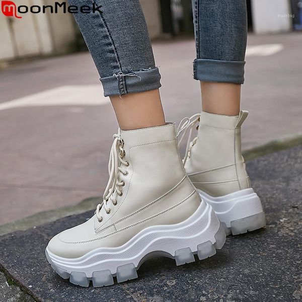 boots moonmeek 2021 ankle for women round toe lace up genuine leather flat platform ladies autumn winter1, Black
boots moonmeek 2021 ankle for women round toe lace up genuine leather flat platform ladies autumn winter1, Black